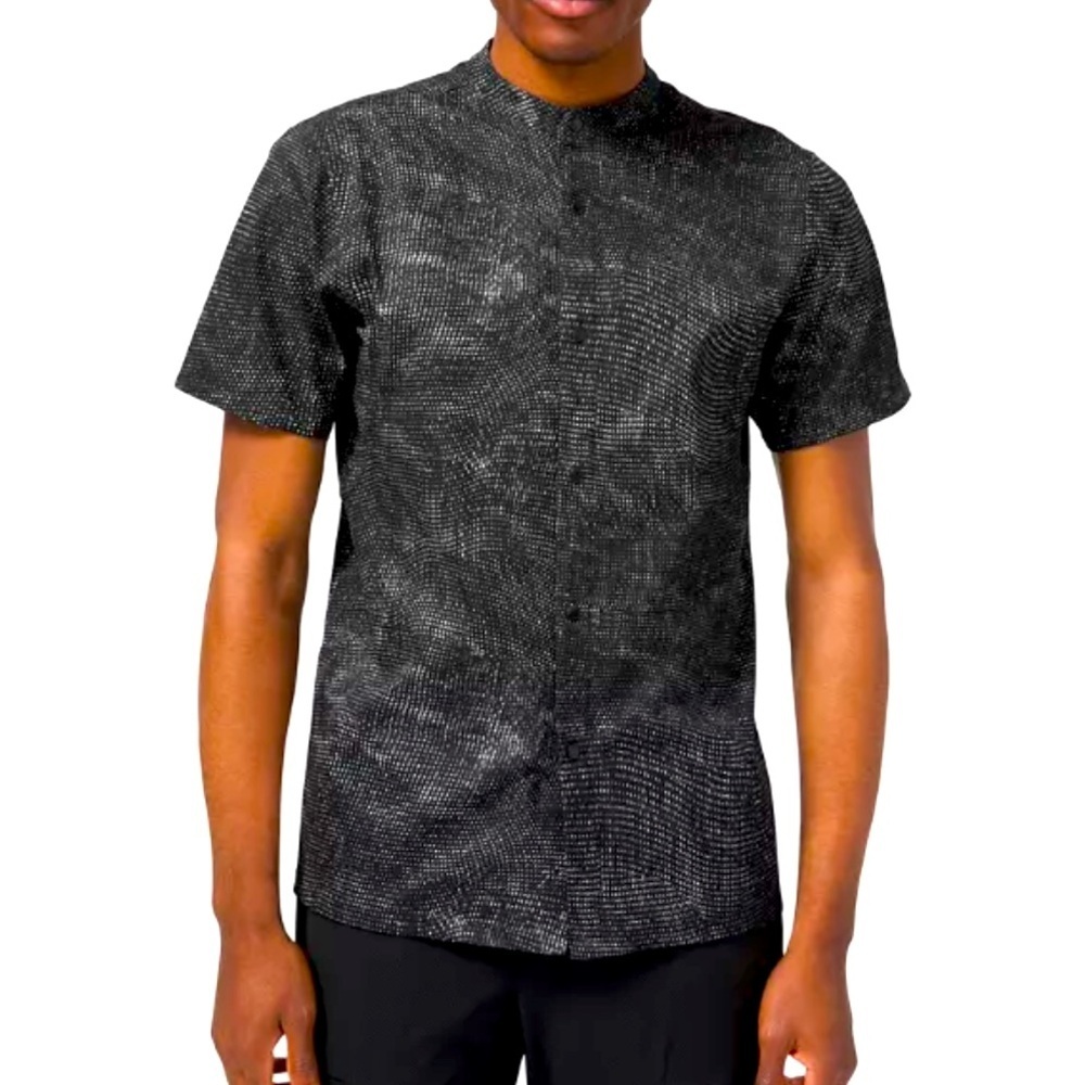 Lululemon Airing Easy Stand Collar Black Shirt—GREAT Fabric!!
